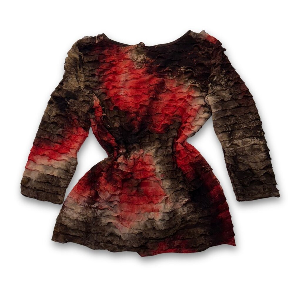 Vintage Y2K Ruffled Fairycore 3/4 Sleeve Top | Women's Medium